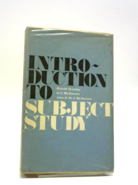 Introduction To Subject Study - Grafton Books By Ronald Staveley