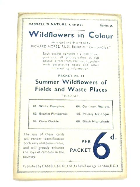 Wildflowers in Colour Packet No. 11 Third Set (Cassell's Nature Cards Series A) By Richard Morse