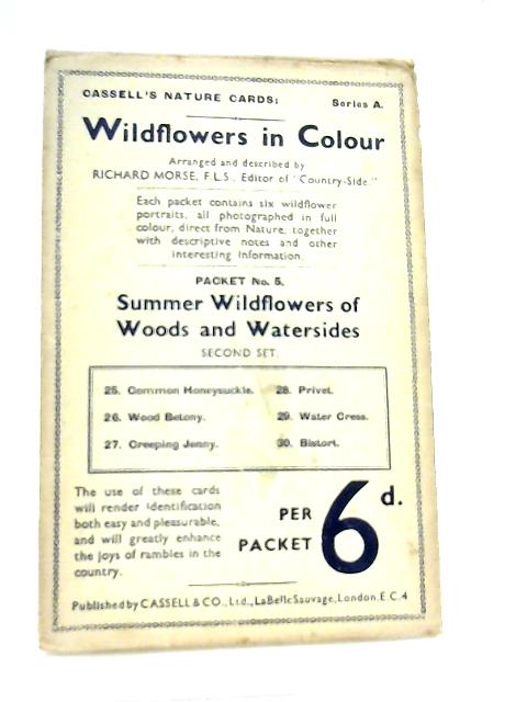 Wildflowers in Colour Packet No. 5 Second Set (Cassell's Nature Cards Series A) By Richard Morse