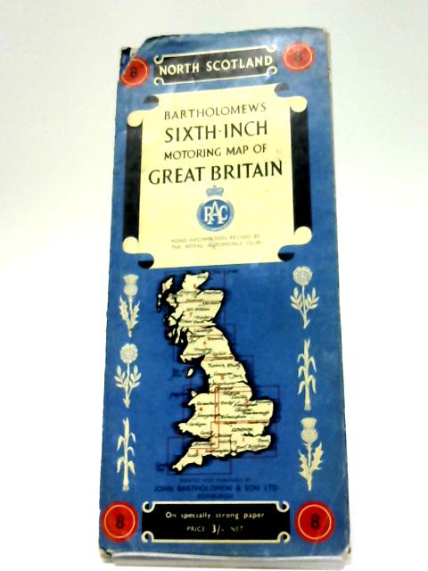 Bartholomew's Sixth-Inch Motoring Map of Great Britain. North Scotland 8 By Bartholomew