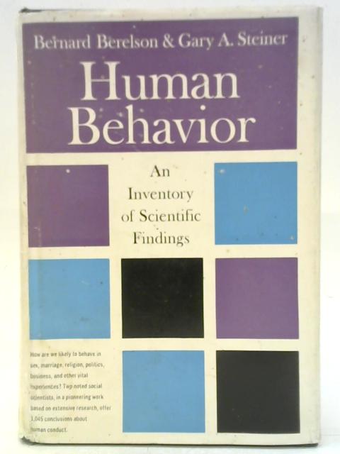 Human Behaviour: An Inventory of Scientific Findings By Bernard Berelson & Gary A. Steiner