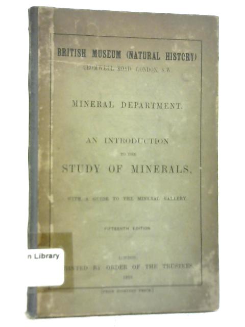 An Introduction To The Study Of Minerals par L Fletcher