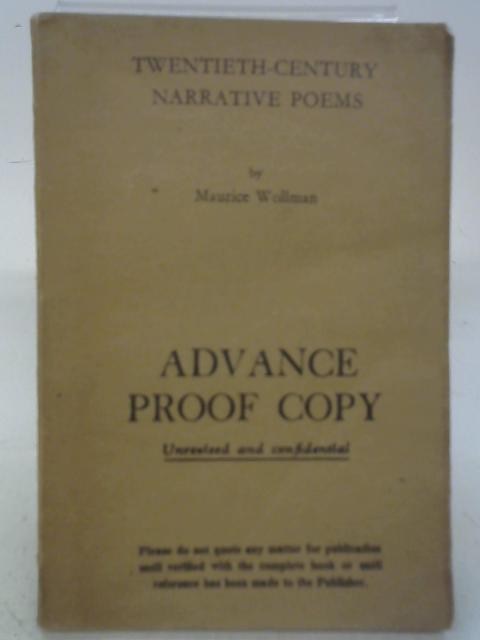 Twentieth century narrative poems von Maurice Wollman