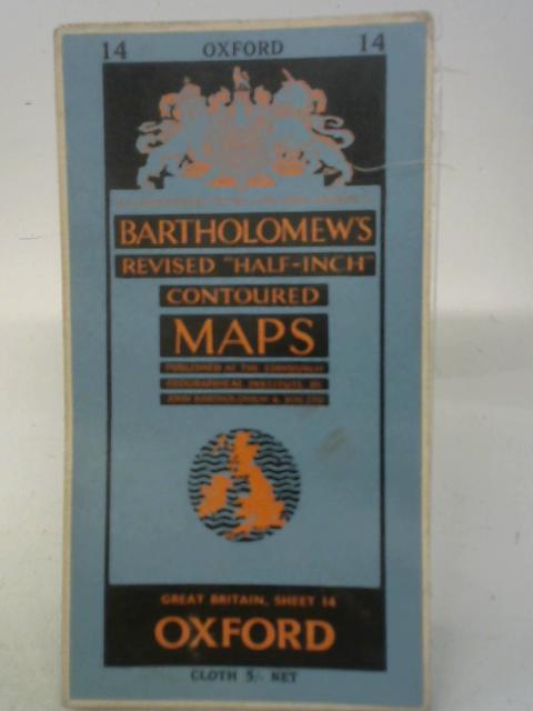Oxford: Bartholomew's Revised Half-Inch Contoured Map Great Britain Sheet 14 on Cloth By Bartholomew