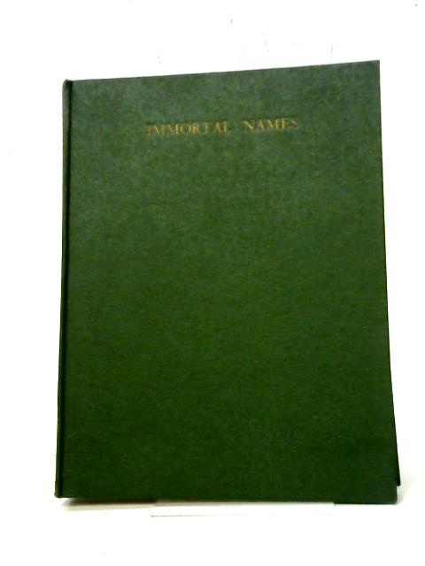 Immortal Names and Other Poems. By PARRy, T Wilson
