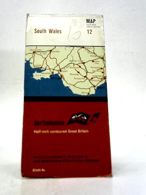 Vintage Cloth Map Bartholomews Revised Half Inch Sheet 12 South Wales 