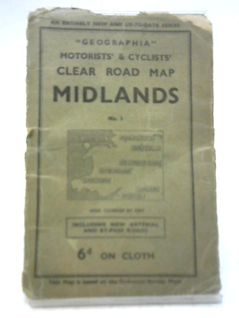 Motorists' & Cyclists' Clear Road Map: Midlands No. 3 By Geographia Maps
