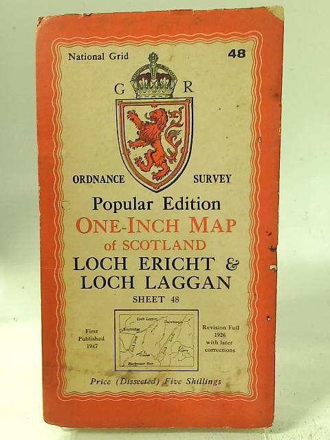 Loch Ericht & Loch Laggan Sheet 48 One Inch By Ordnance Survey
