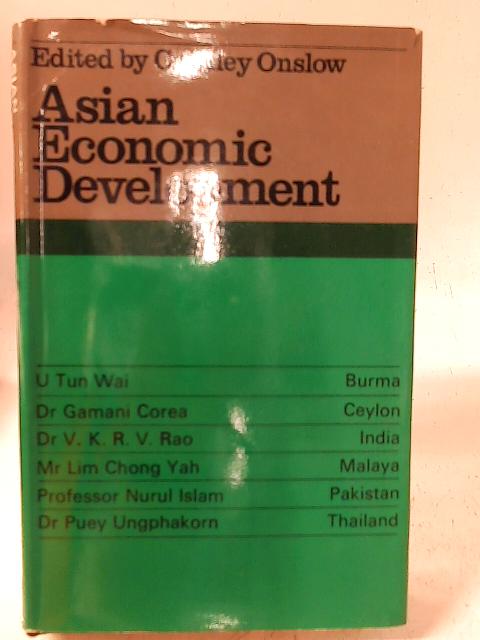 Asian Economic Development By Cranley Onslow