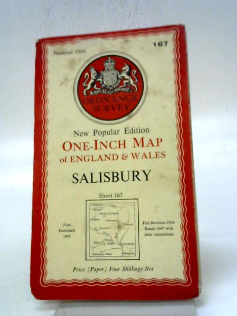 Ordnance Survey One-inch Map of England and Wales. Salisbury, New Popular Edition. Sheet 167 (Ordnance Survey One-inch Map of England and Wales) - english By Ordnance Survey