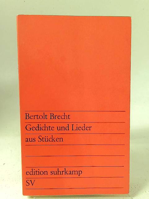 Gedichte und Lieder aus Stucken By Suhrkamp Verlag
