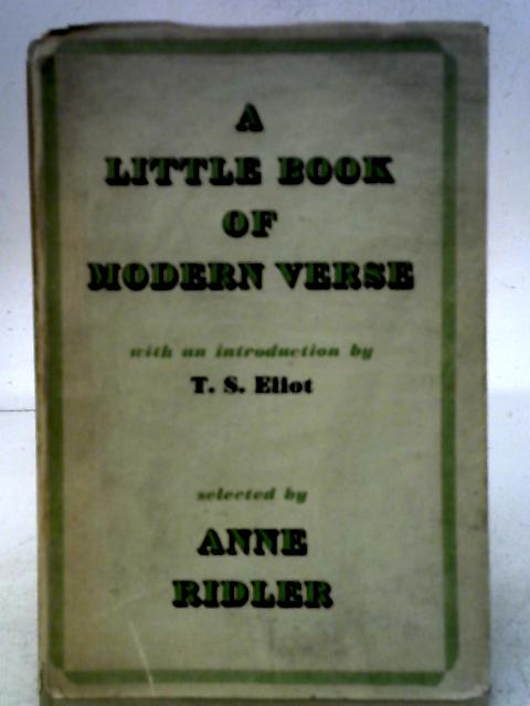 A Little Book of Modern Verse By Anne Ridler