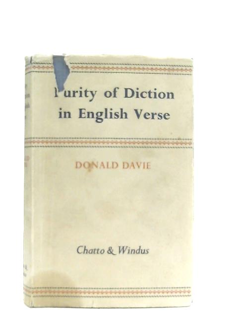 Purity of Diction in English Verse By Donald Davie