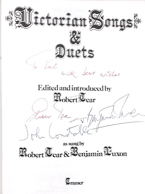 Victorian Songs & Duets: As Sung by Robert Tear & Benjamin Luxon By Robert Tear (ed.)