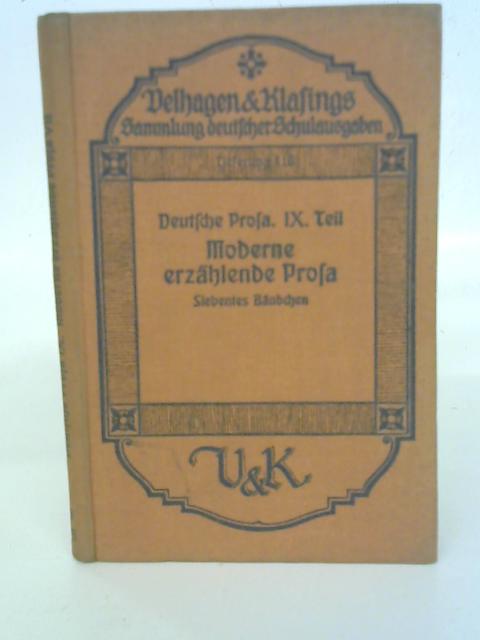 Moderne erzahlende Profa (German) By Gustav Borger