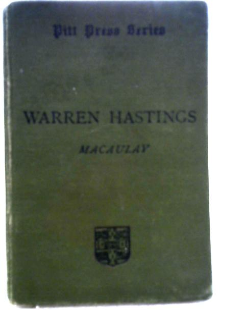 Warren Hastings By Ed. Arthur D. Innes