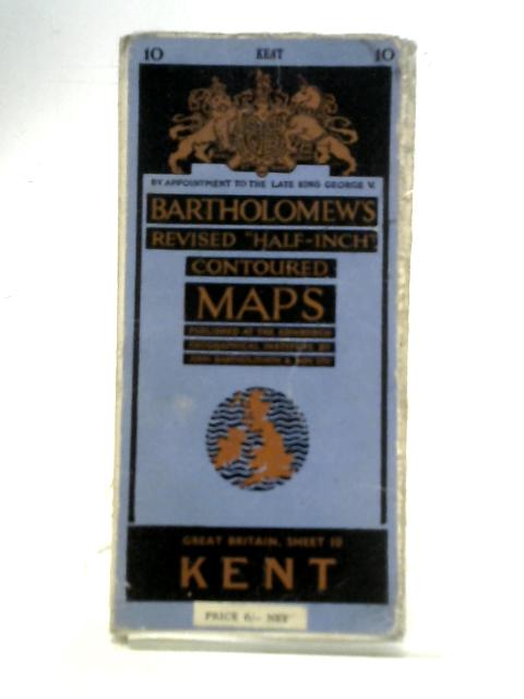 Revised Half-Inch Contoured Maps Great Britain Sheet 10 Kent By Bartholomew's