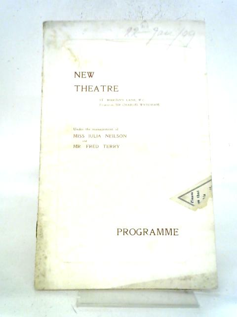 Henry Of Navarre by William Devereux New Theatre Programme 1909 By William Devereux