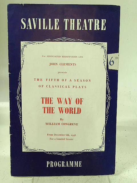 The Way of the World Theatre Programme von William Congreve Margaret Rutherford