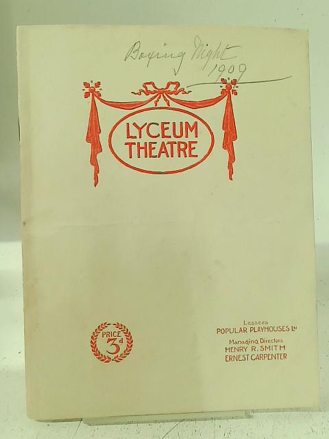Lyceum Theatre Aladdin 23rd December 1909 By Unstated