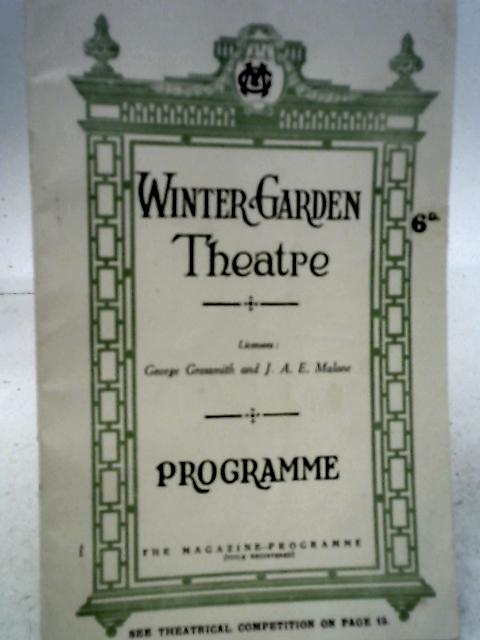 The Cabaret Girl, Winter Garden Theatre Programme 1923 By None Stated