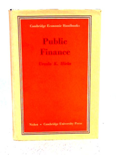 Public Finance By U.K. Hicks
