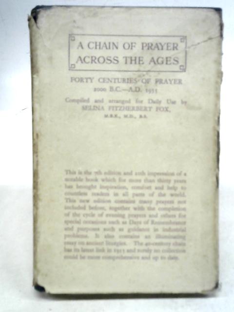 A Chain of Prayer Across the Ages By Selina Fitzherbert Fox