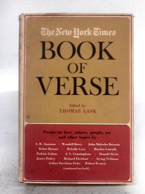 The New York Times Book of Verse By Various s