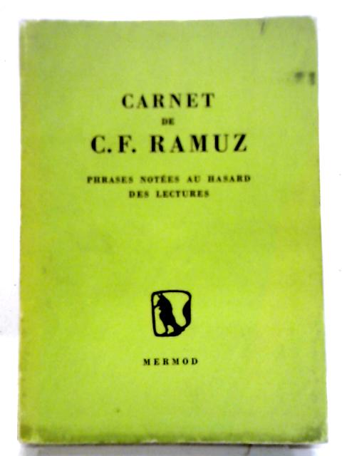 Carnet De C.F. Ramuz By Anon