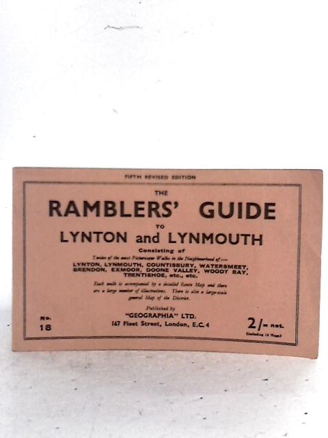 Ramblers' Guide to Lynton and Lynmouth District By Unstated