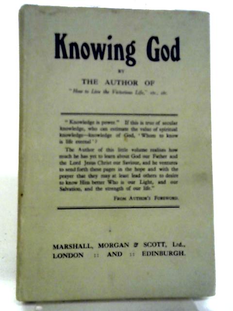 Knowing God By An Unknown Christian