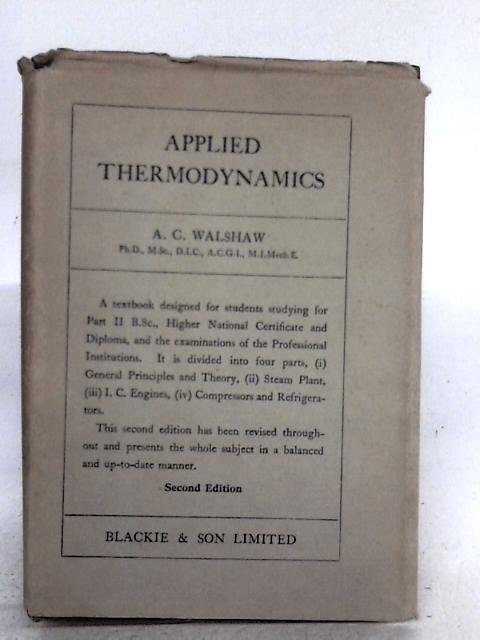 Applied Thermodynamics By A.C. Walshaw