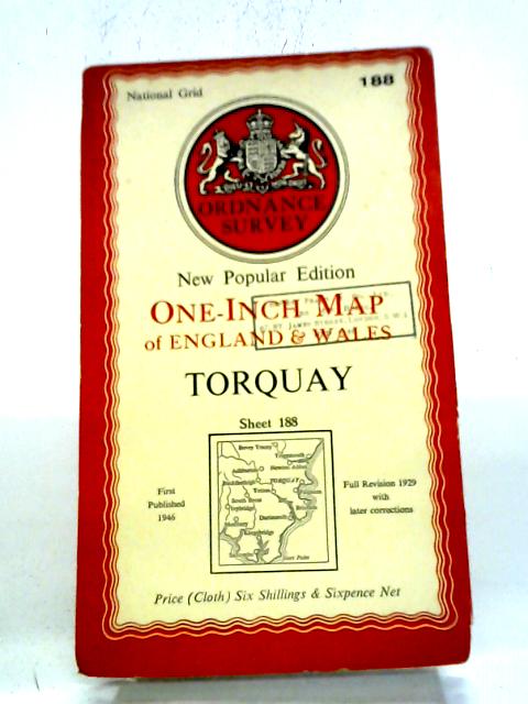 Ordnance Survey One-inch Map of England and Wales. Torquay. New Popular Edition. Sheet 188 (Ordnance Survey One-inch Map of England and Wales) By Ordnance Survey