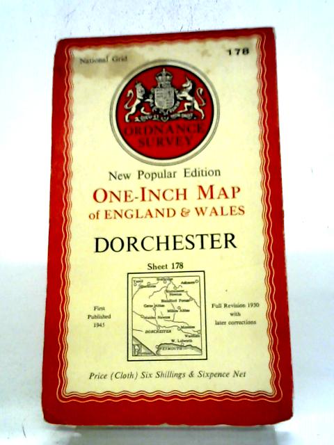 New Popular Edition One-inch Map of England And Wales: Dorchester - Sheet 178. By Ordnance Survey