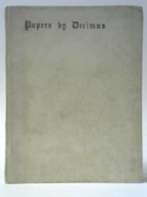 Papers By Decimus von Decimus