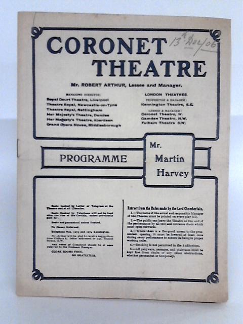 'Boy O'Carroll' Programme Coronet Theatre By Coronet Theatre