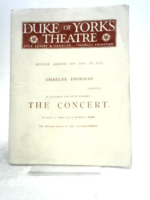 'The Concert' Herman Bahr Programme, Duke of York's Theatre
