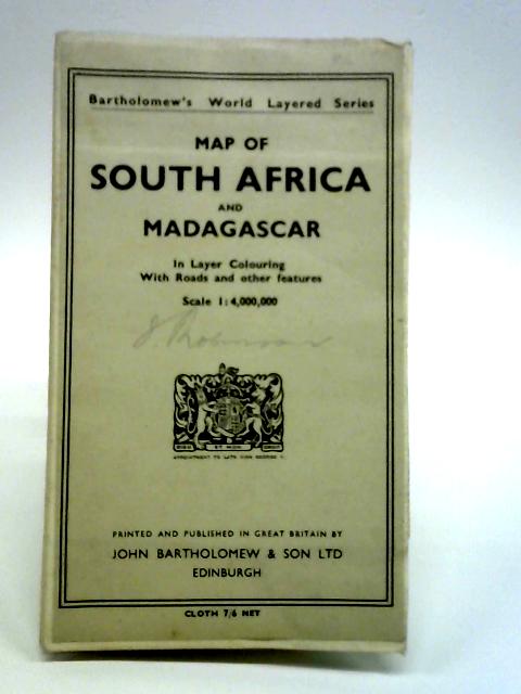 Bartholomew's Map of South Africa and Madagascar By Bartholomew