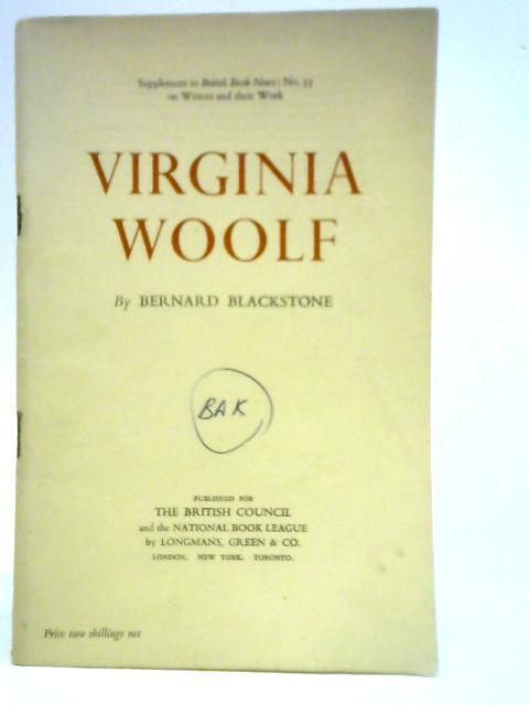 Virginia Woolf By Bernard Blackstone