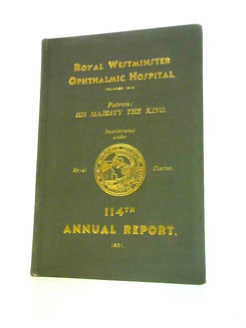Royal London Ophtalmic Hospital: Report for the Year ended 31st December, 1930 By Unstated