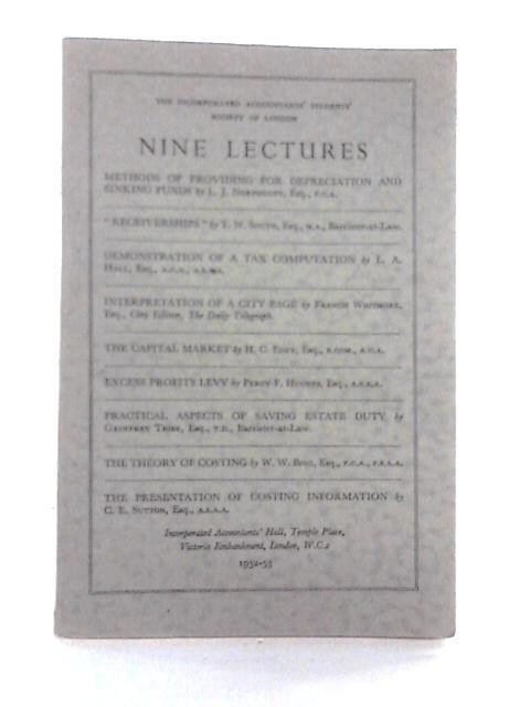 Nine Lectures von Various s