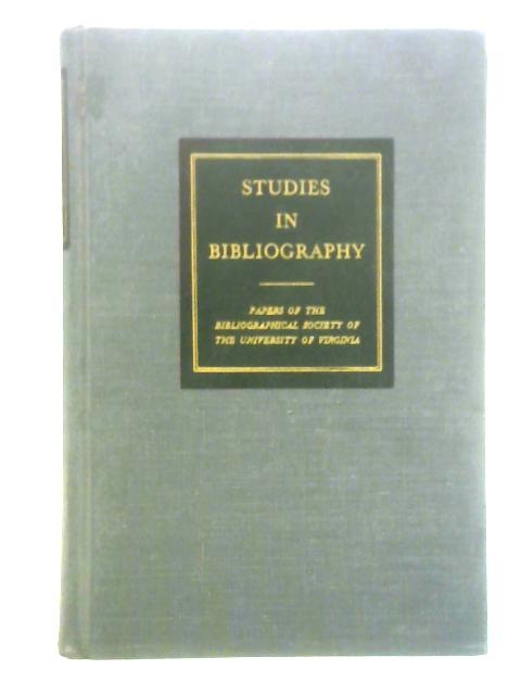 Studies in Bibliography: Volume XXXIII By Fredson Bowers (Ed.)