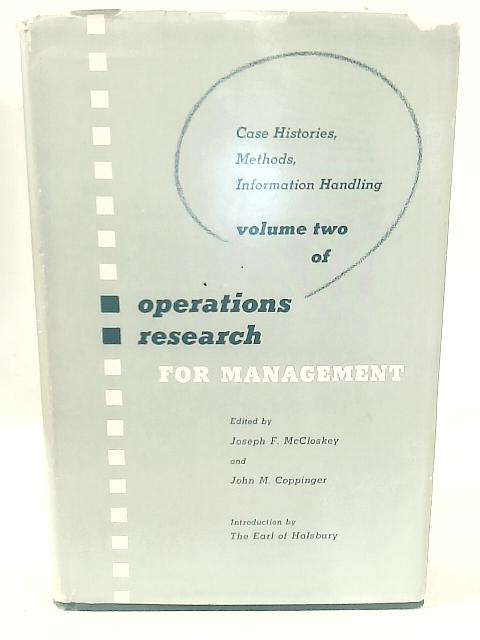 Operations Research for Management. Vol. II von None Stated