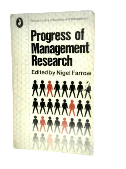 Progress of Management Research By Nigel Farrow (Edt.)