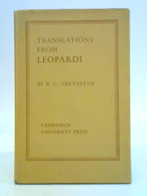 Translations From Leopardi By R C Trevelyan