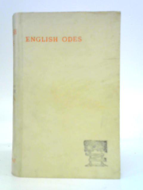 English Odes By Edmund W. Gosse (Selceted by)