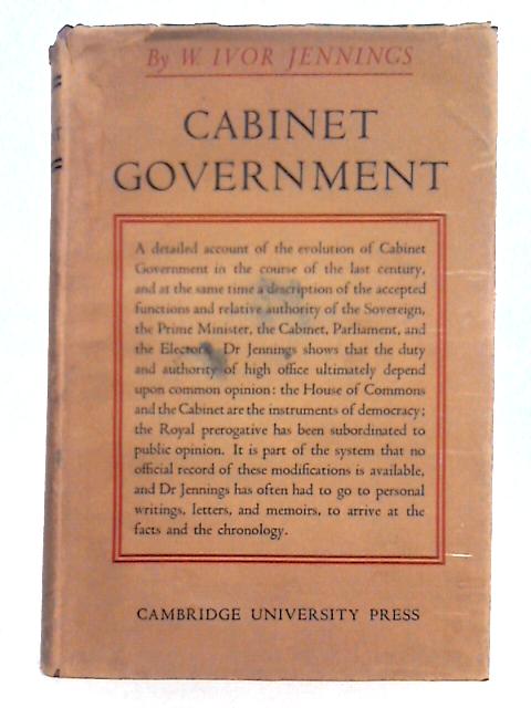Cabinet Government By W. Ivor Jennings