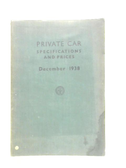 Private Car Specifications & Prices 1938