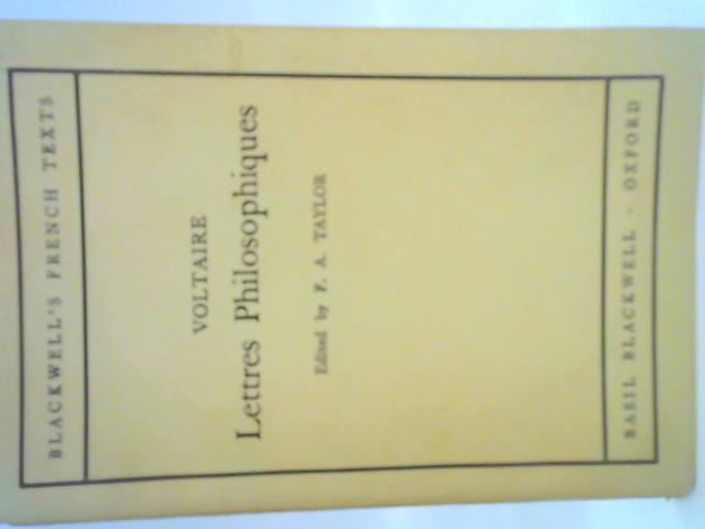 Voltaire Lettres Philosophiques By Blackwell's French Texts