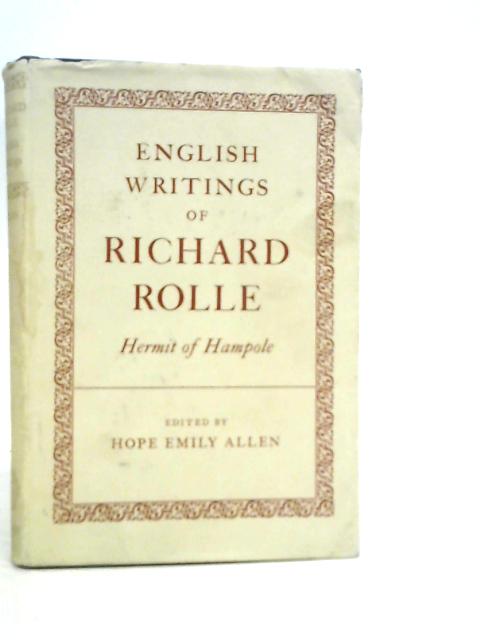 English Writings Of Richard Rolle Hermit Of Hampole By R.Rolle